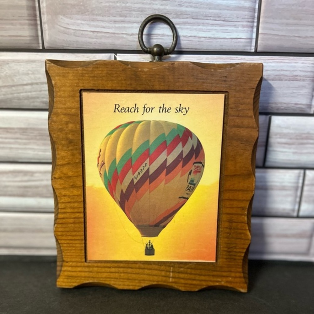 “REACH FOR THE SKY” vintage wall hanging